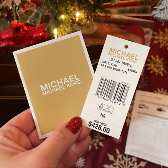 Michael Kors Jet Set Large Logo Non Vegan Leather Tote/Shoulder Bag - Picture 3 of 11